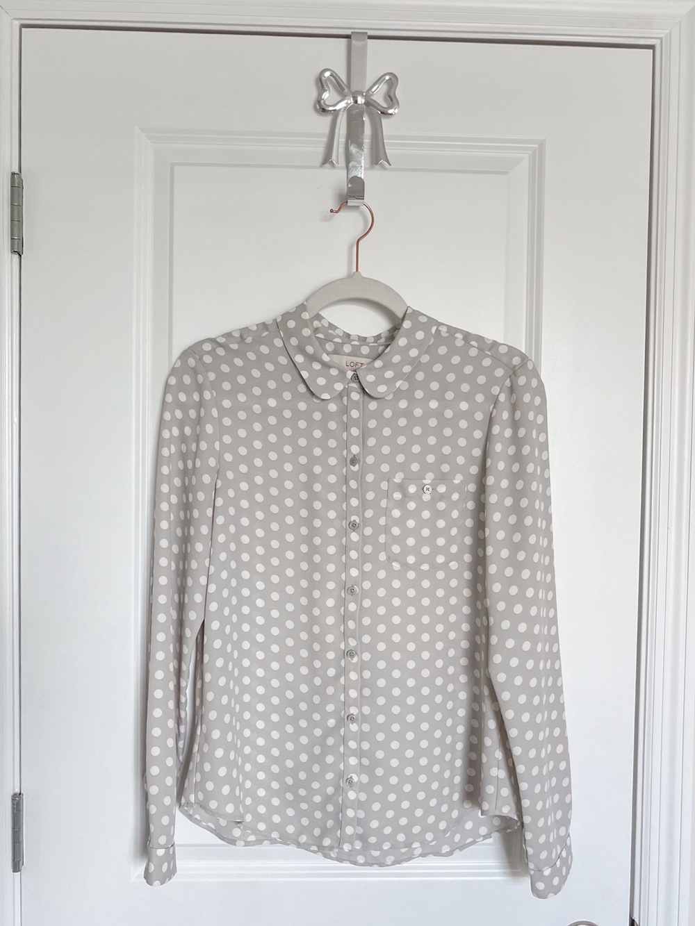 LOFT | Ann Taylor| Polka Dot Button-Up Blouse